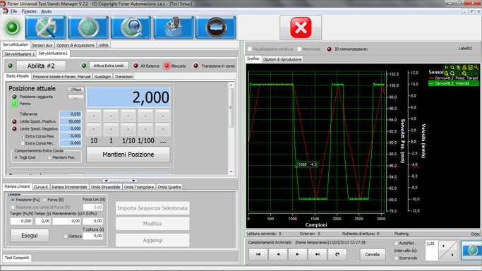 Interfaccia utente del software di test